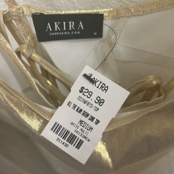 Brand New AKIRA All The Glam Shiny Top - Picture 9 of 9